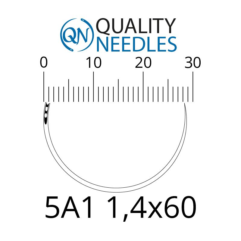 Голки хірургічні колючі, 5/8, пружинне вушко, розмір 1,4х60 мм, 10 шт.